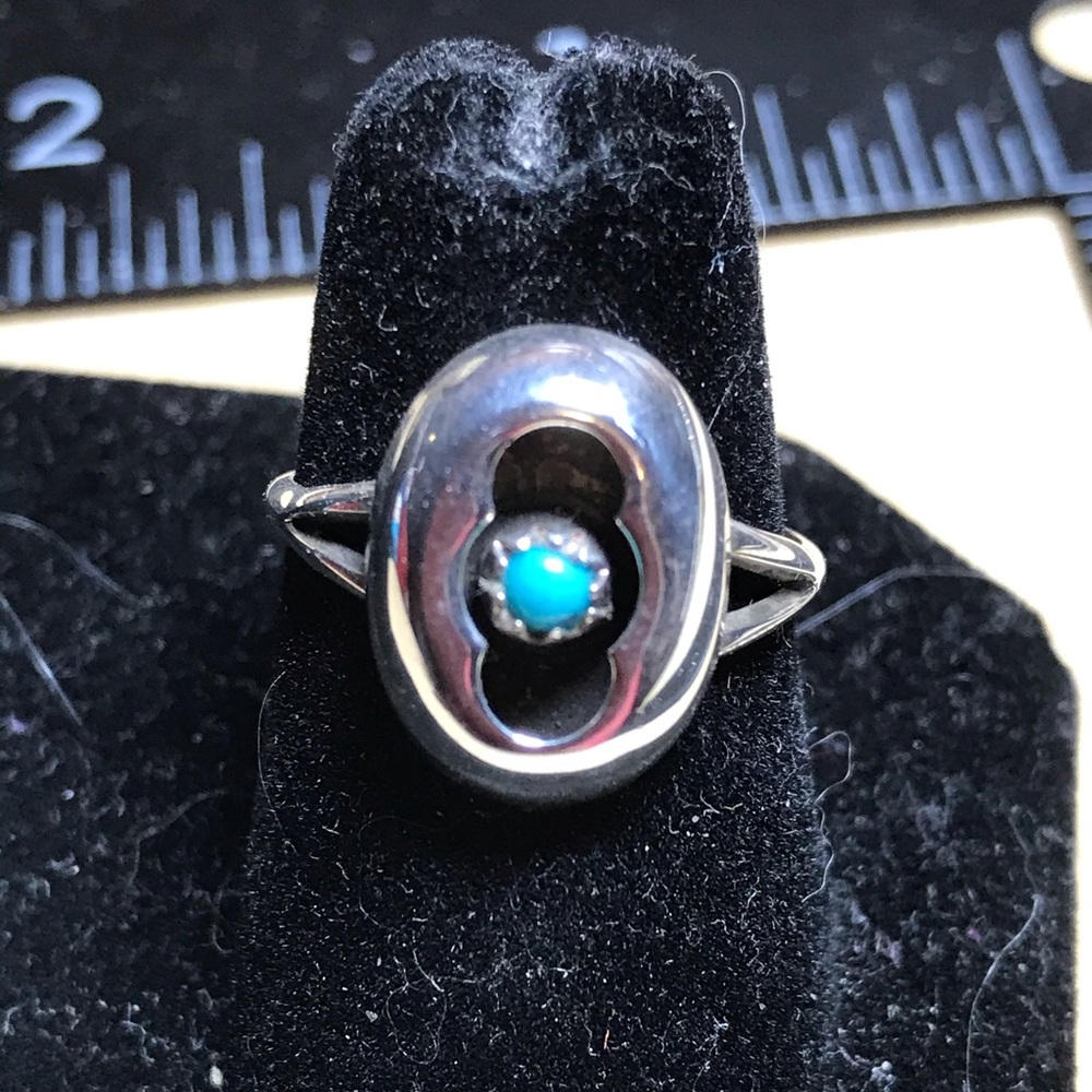Shadowbox Native Ring. Sterling And Turquoise - image 1